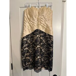 Mon Cheri Dress Bridal Cocktail Holiday Strapless Short Lace